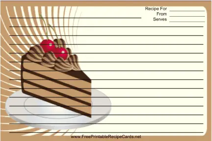 Chocolate Layer Cake Brown recipe cards