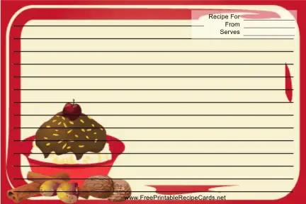 Chocolate Sundae Red recipe cards