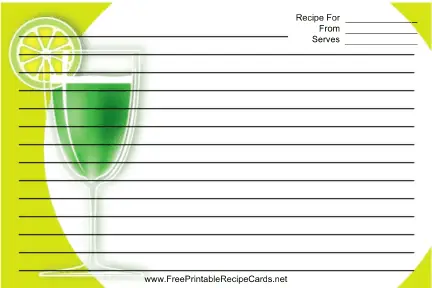 Cocktail Green recipe cards