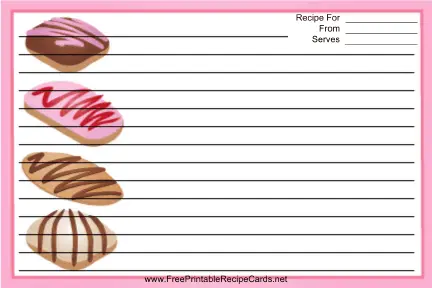 Colorful Cookies Pink recipe cards