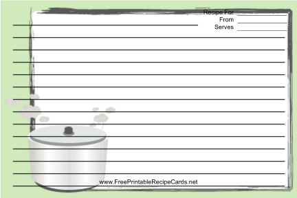 Crockpot Light Green recipe cards