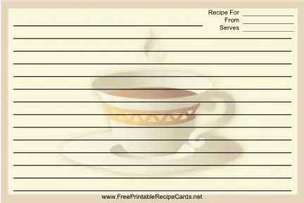 Cup White Border recipe cards