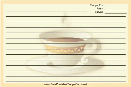 Cup Yellow Border recipe cards