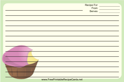 Cupcake — Green recipe cards