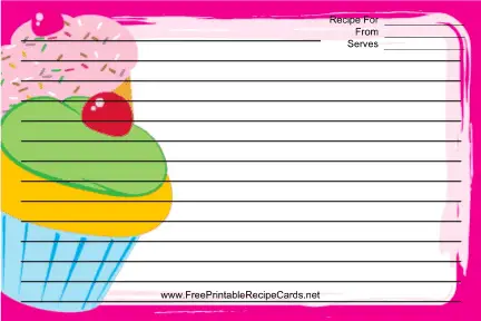 Cupcakes Pink recipe cards
