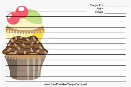 Cupcakes White recipe cards