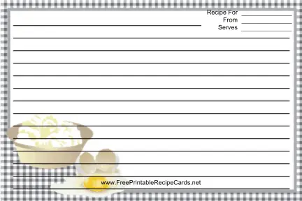 Eggs Black Gingham recipe cards