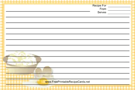 Eggs Yellow Gingham recipe cards