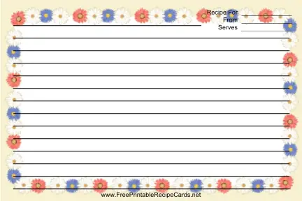 Flowers Beige recipe cards