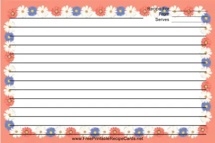 Flowers Peach recipe cards