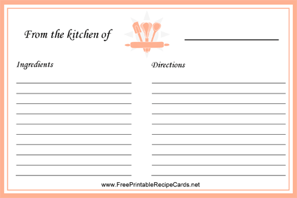 From The Kitchen recipe cards