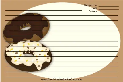 Frosted Doughnuts Brown recipe cards