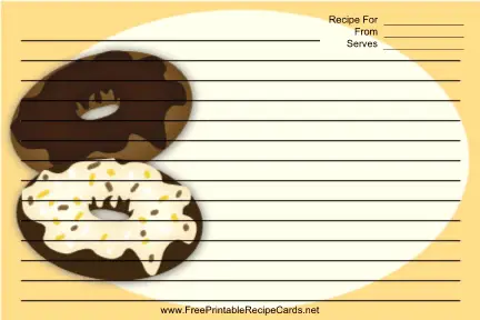 Frosted Doughnuts Yellow recipe cards