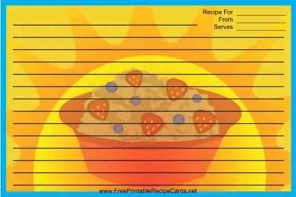 Fruit Cereal Blue recipe cards