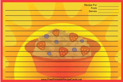 Fruit Cereal Orange recipe cards