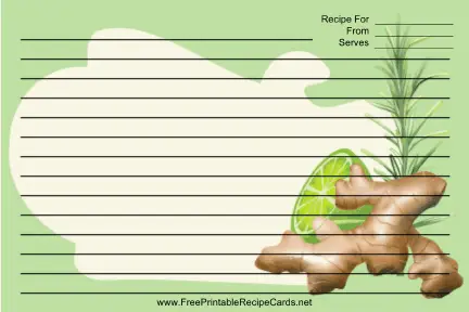 Ginger Green recipe cards