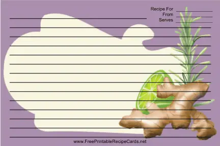 Ginger Purple recipe cards