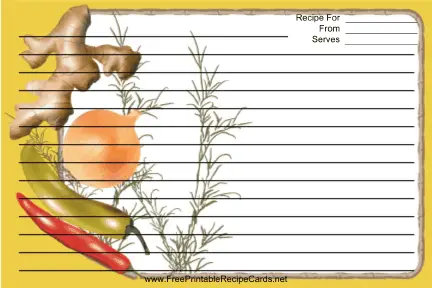 Ginger Yellow recipe cards