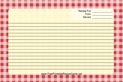 Gingham recipe cards