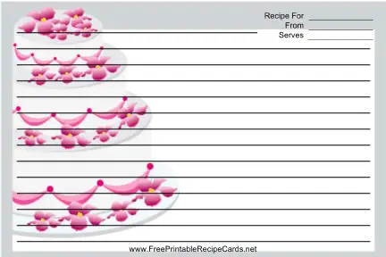 Gray Tiered Cake recipe cards