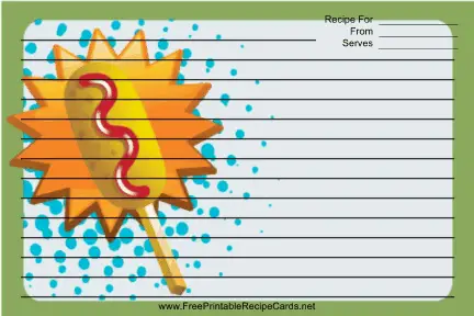 Green Corndog recipe cards