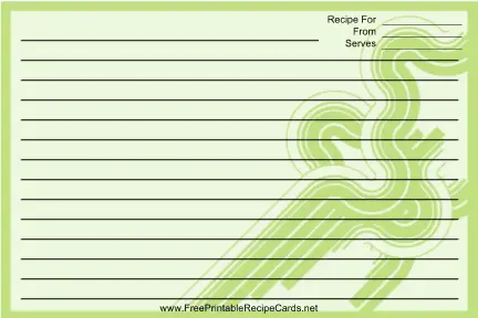 Green Curves recipe cards