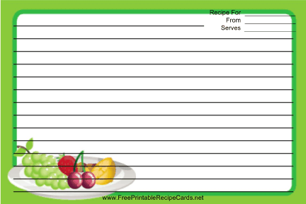 Green Fruit recipe cards