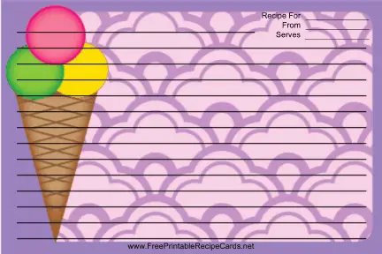 Ice Cream Cone Purple recipe cards