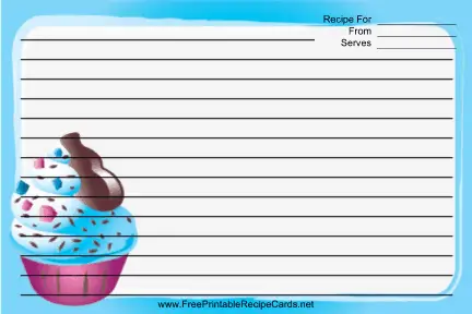 Ice Cream Sprinkles Blue recipe cards