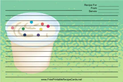 Ice Cream Sprinkles Green recipe cards