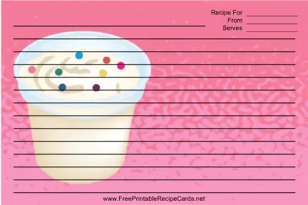 Ice Cream Sprinkles Pink recipe cards