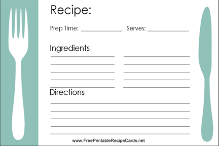 Inverted recipe cards