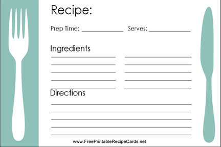 Editable Recipe Sheet Template Printables - Small Photo