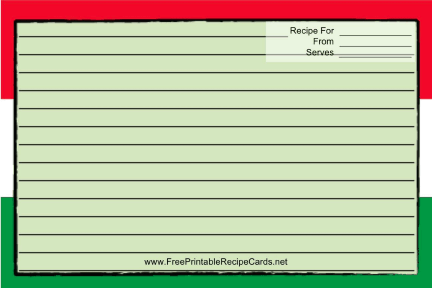 Italian Flag recipe cards