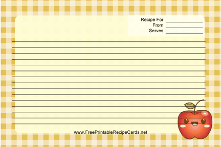 Kawaii Apple recipe cards