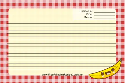 Kawaii Banana recipe cards