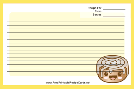 Kawaii Cinnamon Roll recipe cards