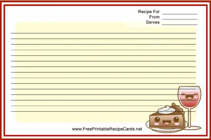 Kawaii Dessert recipe cards