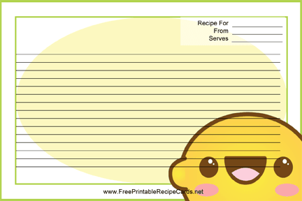 Kawaii Lemon recipe cards