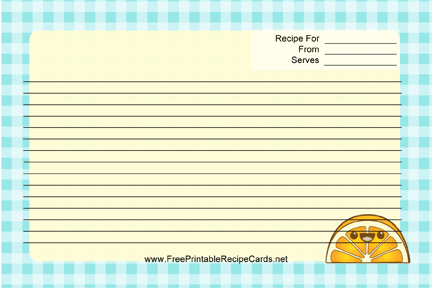 Kawaii Orange recipe cards