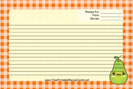 Kawaii Pear recipe cards