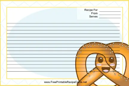 Kawaii Pretzel recipe cards