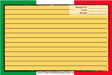 Mexican Flag recipe cards