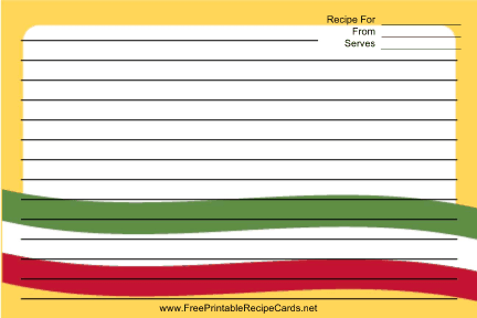 Mexico Flag Yellow recipe cards