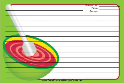 Mixing Bowl Green recipe cards