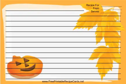Orange Jack-o-Lanterns recipe cards