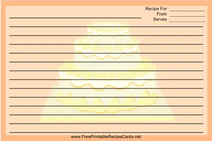 Orange Tiered Cake recipe cards