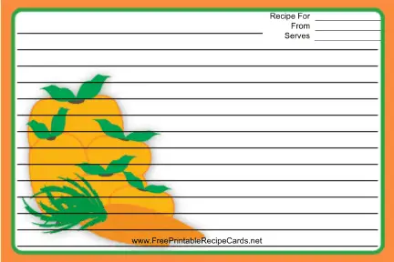 Orange Veggies recipe cards