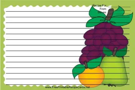 Pear Orange and Grapes recipe cards