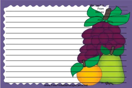 Pear Orange Grapes Purple recipe cards